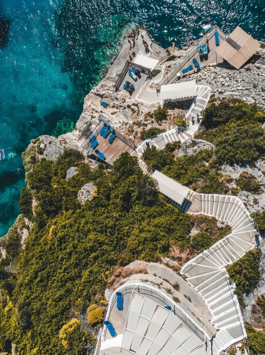 Turquoise cove and white cliffs at Potamitis, Zakynthos